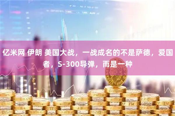 亿米网 伊朗 美国大战，一战成名的不是萨德，爱国者，S-300导弹，而是一种