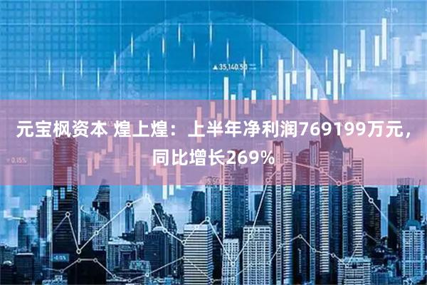 元宝枫资本 煌上煌：上半年净利润769199万元，同比增长269%