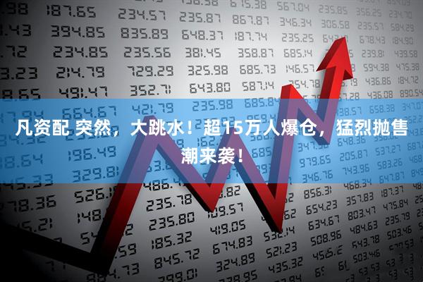 凡资配 突然，大跳水！超15万人爆仓，猛烈抛售潮来袭！